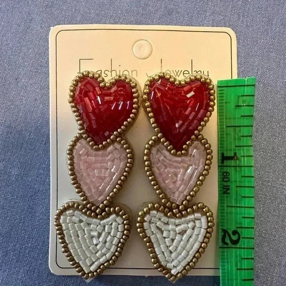 Three hearts earrings - Picture 4 of 4
